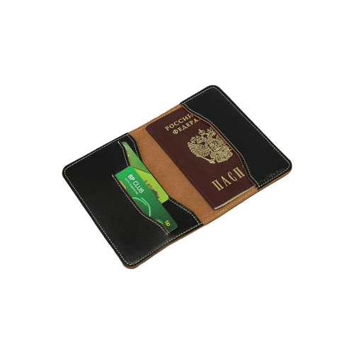 фото Обложка для паспорта person, натуральная кожа, отделение для карт, подарочная упаковка, черный