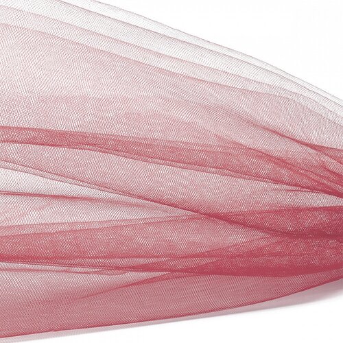 Фатин Кристалл средней жесткости блестящий арт. K. TRM шир.300см, 100% полиэстер цв. 13 К уп.5м - розово-коралловый