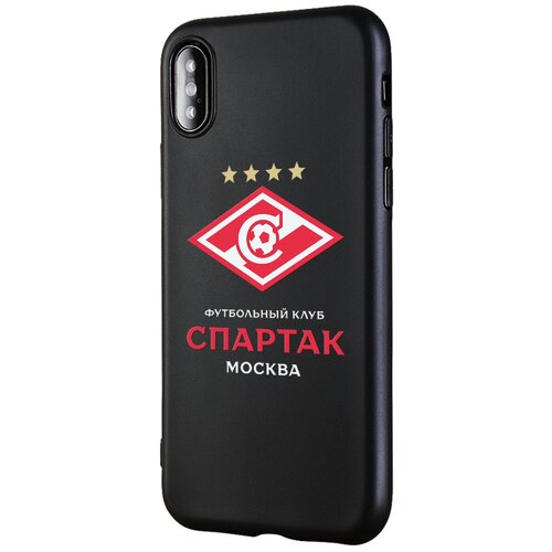 Силиконовый чехол Mcover для Apple iPhone X с рисунком ФК Спартак Москва силиконовый чехол с защитой камеры mcover для apple iphone 13 с рисунком фк спартак москва