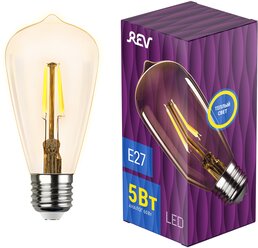 "Лампа светодиодная REV FILAMENT VINTAGE EDISON ST64, E27, 5W, 2700K, 32435 5"