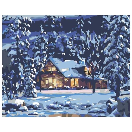Картина по номерам Домик в снегу, 40x50 см картина по номерам пейзаж гора эльбрус в снегу под облаком
