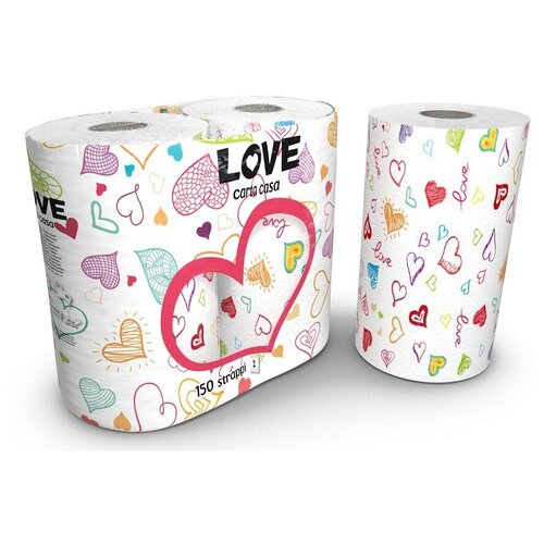 Полотенца бумажные Love, Kartika Collection, 2 сл, 2 рул/75 л, World Cart