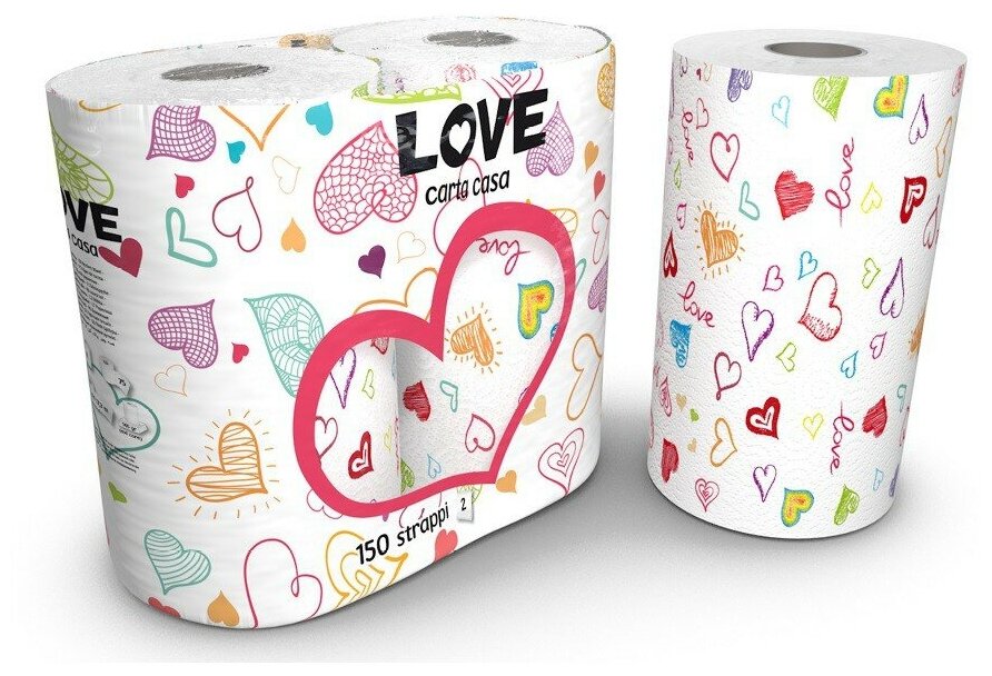 Полотенца бумажные World Cart "Love" Kartika Collection, 2 слоя, 2 рул/75 л