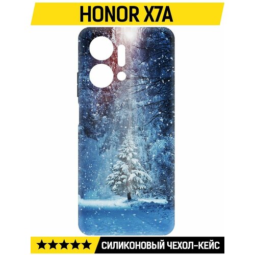 Чехол-накладка Krutoff Soft Case Лесная ель для Honor X7a черный чехол накладка krutoff soft case лесная ель для tcl 30 черный