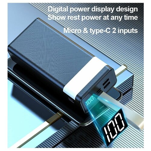 Внешний аккумулятор 30000мАч Power bank большой объём мощный фонарик Повербанк портативный 320000₽