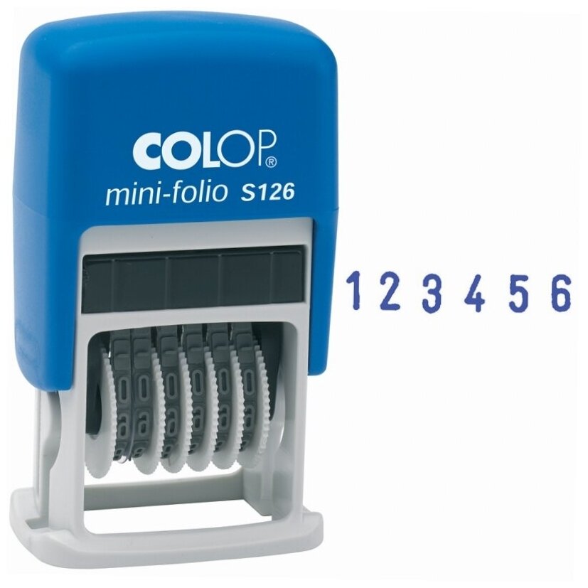 Нумератор COLOP мини S126, 6 разрядов, 3,8 мм S126