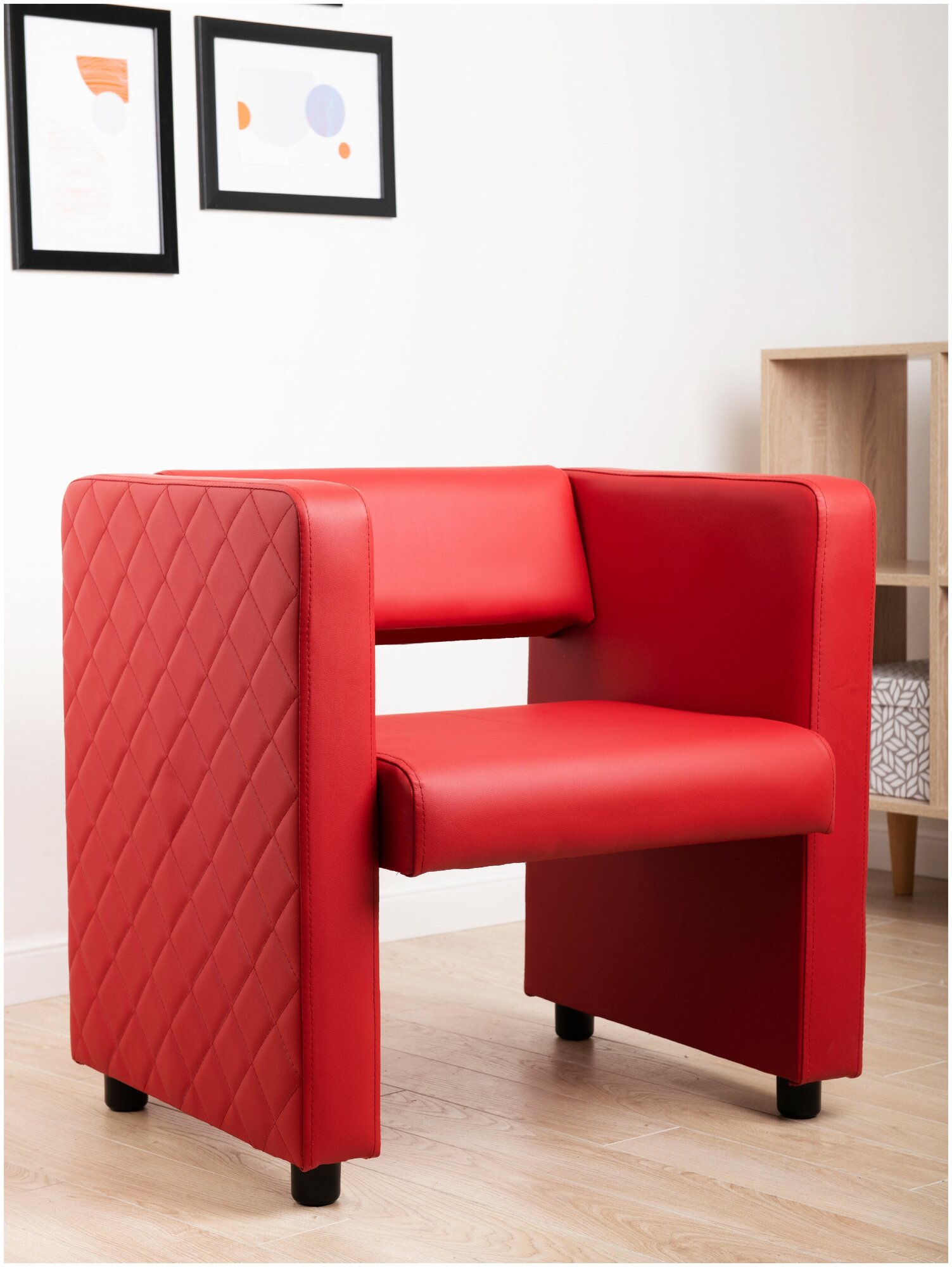 Кресло йокки, экокожа, красный, 71х54х69 (ДхГхВ)