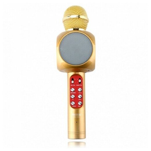 Беспроводной караоке микрофон со встроенной колонкой Wster WS-1816 (Золото)