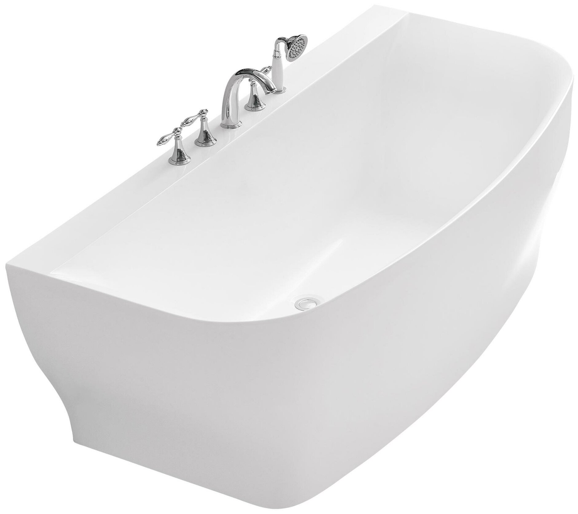 Акриловая ванна без перелива BelBagno BB74-1650-W0, 1650x780x590