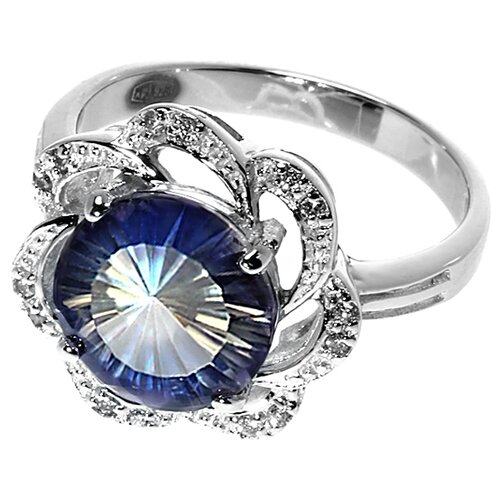 фото Element47 кольцо из серебра 925 пробы с топазом и кубическим цирконием ppr1780_ko_mt_wg, размер 17.5