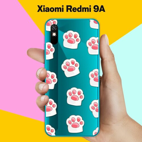 Силиконовый чехол Лапки на Xiaomi Redmi 9A чехол книжка на xiaomi redmi 9a сяоми редми 9а с 3d принтом sarcasm element w черный