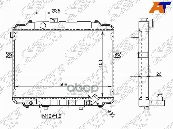 Радиатор Hyundai H100 93-03 / Porter 98-10 Sat арт. SG-HY0011