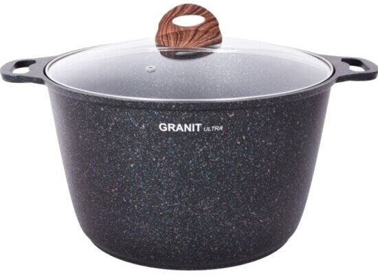 Кастрюля Kukmara Granit ultra blue 10л со стеклянной крышкой (кгг102а)