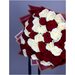 Букет 51 роза красно-белый микс