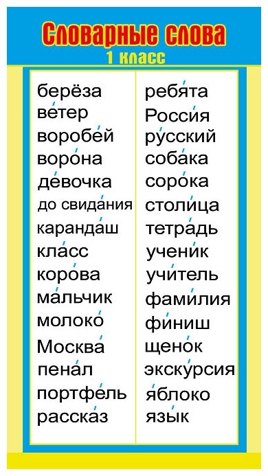 Мир поздравлений 089.739 Шпаргалка "Ударения / Словарные слова"