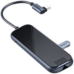 USB-концентратор Baseus Multi-functional HUB Type-C to 3xUSB+HDMI, разъемов: 4, dark grey