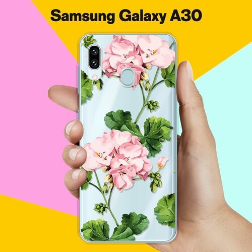 Силиконовый чехол Розовые цветы на Samsung Galaxy A30 жидкий чехол с блестками акварельные розовые цветы на samsung galaxy a91 самсунг галакси а91