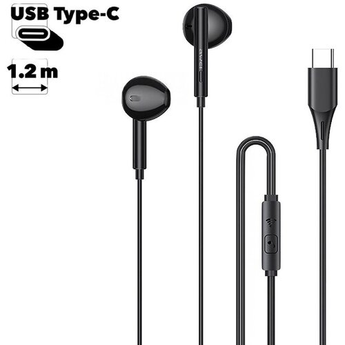 Наушники Awei PC-1T черные с микрофоном Type-C 12 метра 34200₽