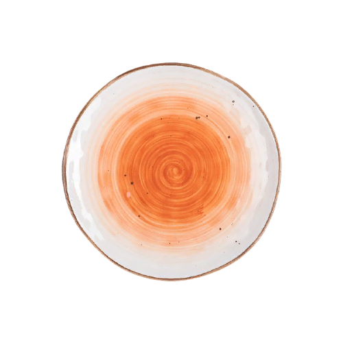 фото Доляна тарелка юпитер 21,8 см белый/оранжевый
