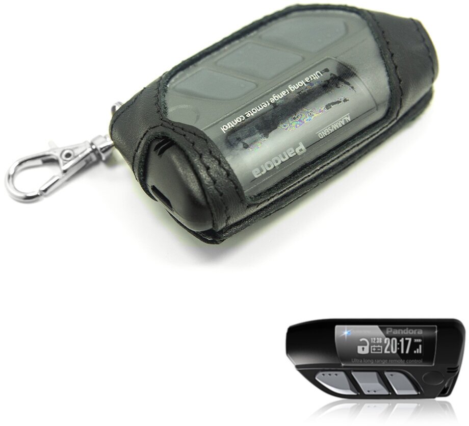 Кожаный чехол брелока Pandora D800 DXL 4970 OLED пульт автомобильной сигнализации защита экрана твердая подложка кобура D-800