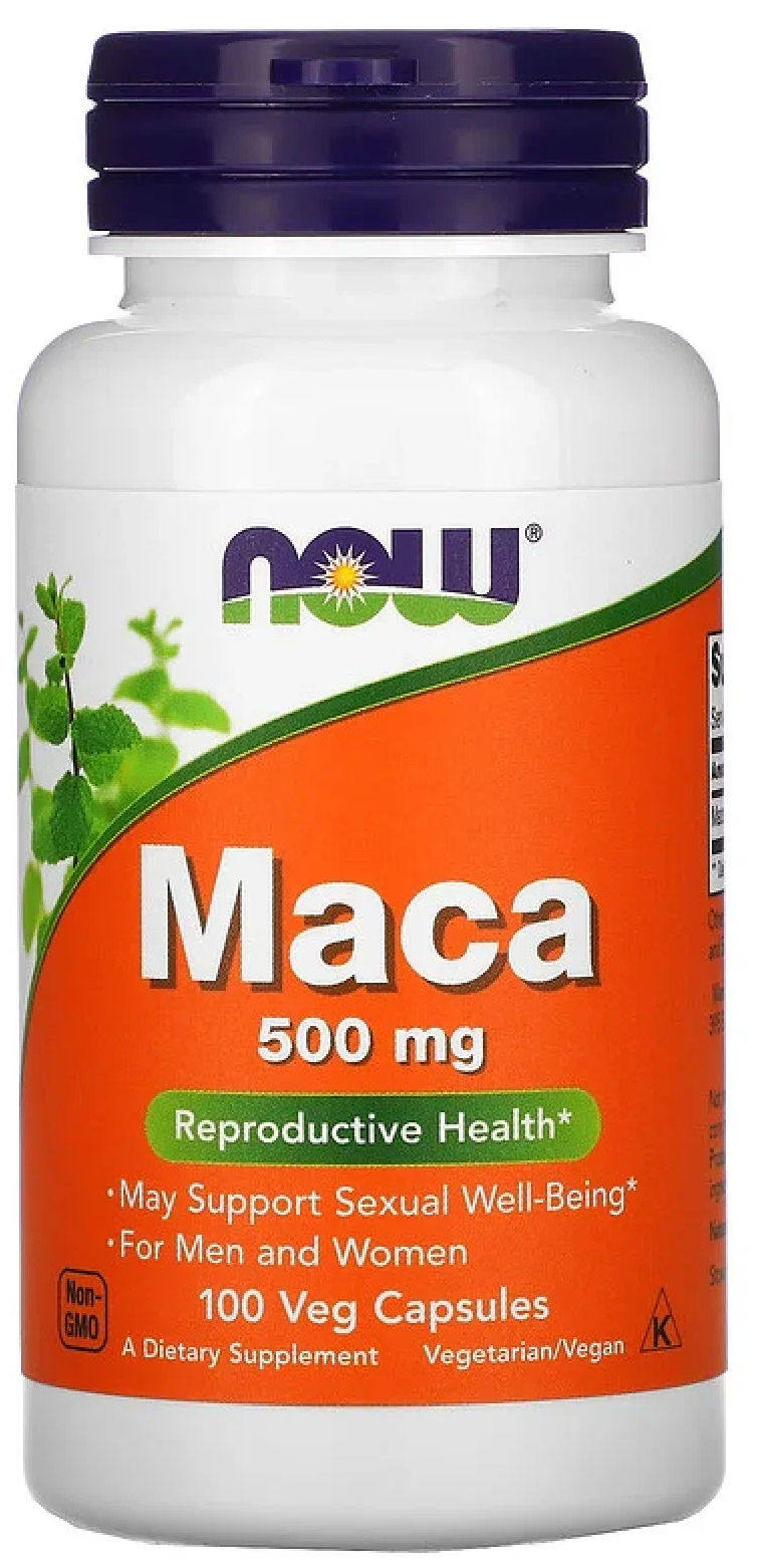 Капсулы NOW Maca, 150 мл, 500 мг, 100 шт.