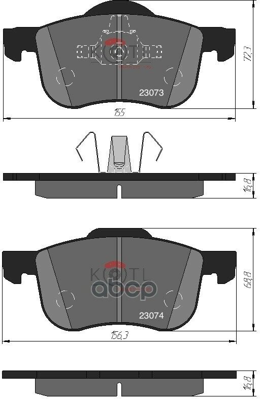 Колодки Тормозные Дисковые Передние К-Т Volvo S60/S70/S80/V70/Xc70 00- KOTL арт. 1388kt