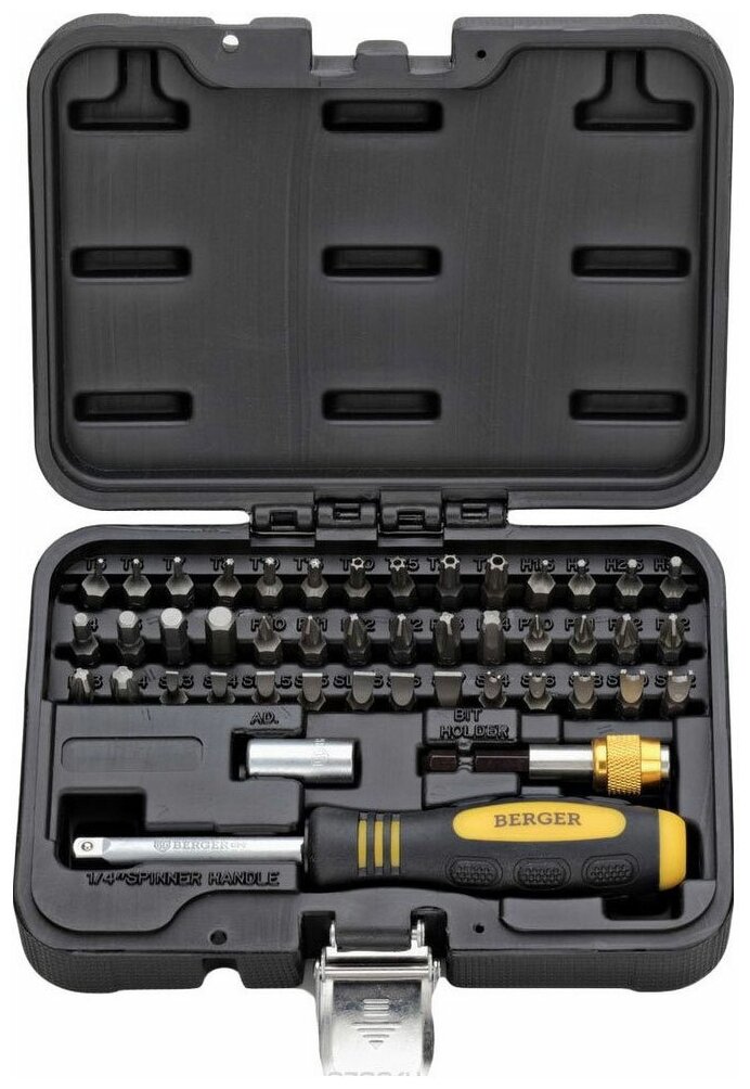 Набор Berger отвертка и биты 45 предметов BG2185