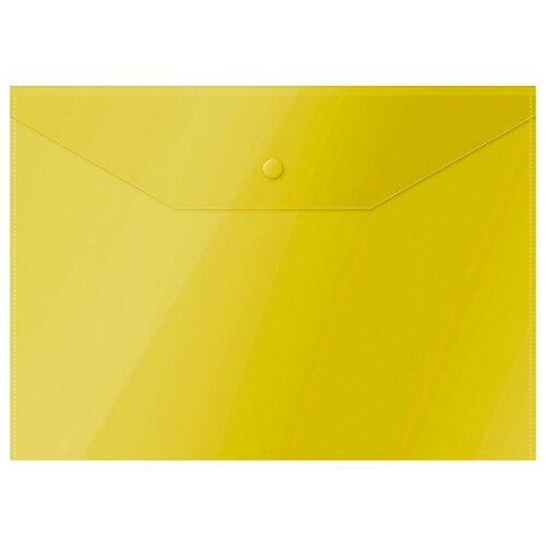 Папка-пластик на кнопке OfficeSpace 150мкм, жёлтый А4, 6 шт папка с кнопкой а6 officespace полупрозрачная синяя 267535 150 мкм 1шт