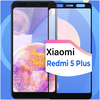 Противоударное защитное стекло для смартфона Xiaomi Redmi 5 Plus / Полноэкранное глянцевое стекло с олеофобным покрытием на телефон Сяоми Редми 5 Плюс - изображение