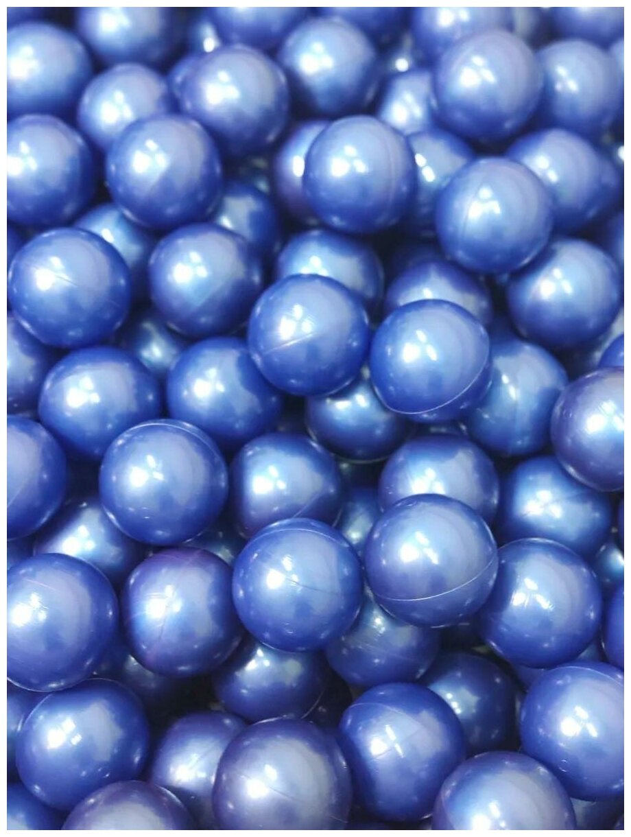 Шарики для сухого бассейна 100 шт, диаметр 7 см, цвет синий металлик, sbh128-100 - фотография № 2