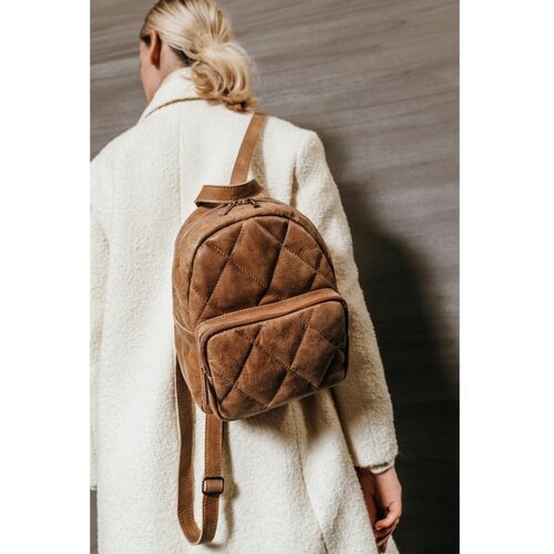 Рюкзак Igermann, натуральная кожа, внутренний карман, коричневый