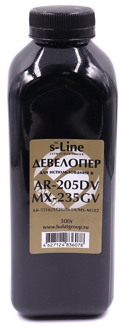 Девелопер булат s-Line AR-205DV/MX-235GV для Sharp AR-5516 AR-5618 (Чёрный банка 300 г)