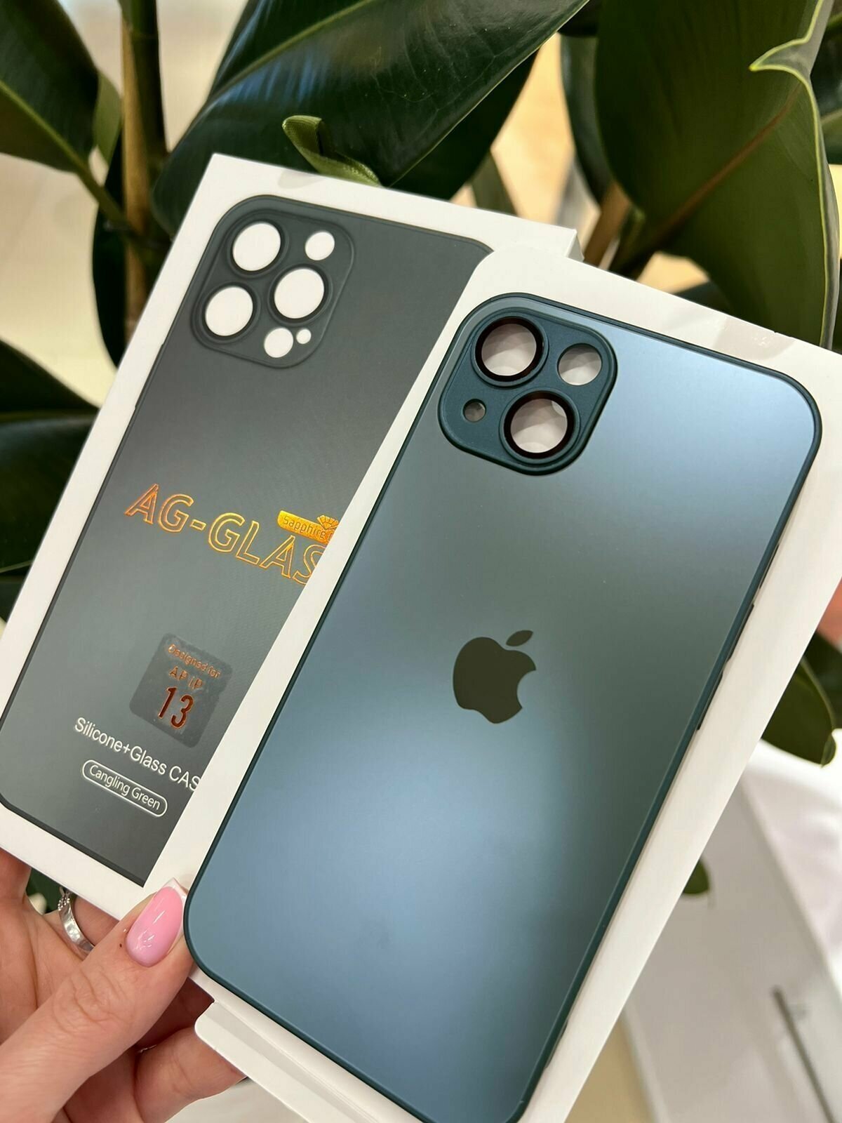 фото (AG) Чехол матовый IPhone 13 белый с защитой на линзах
