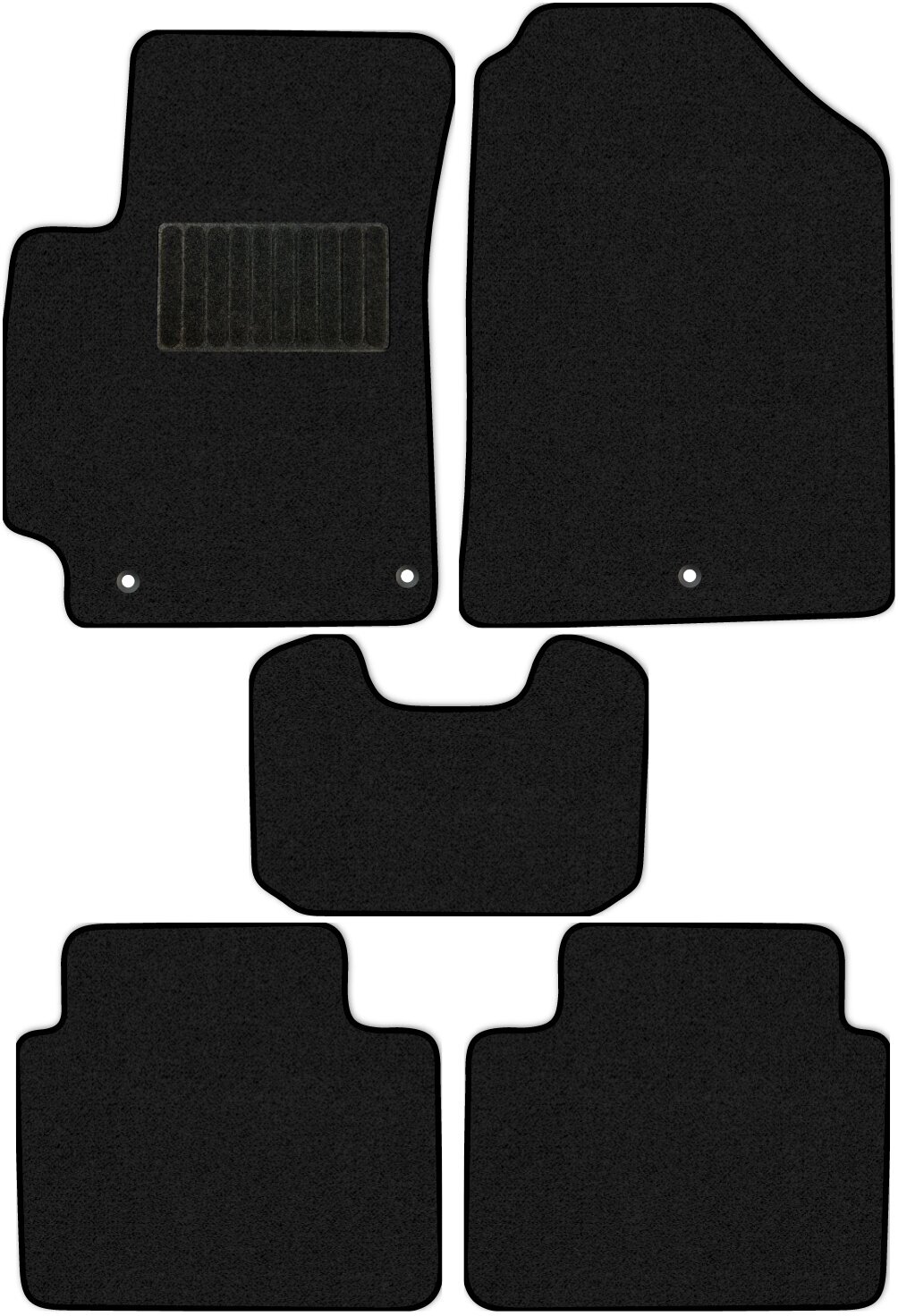 Коврики в салон текстильные Allmone "Стандарт" для Hyundai Elantra 6 (AD) 2015 - Н. В, черные, 5шт. / Хендай Елантра 6
