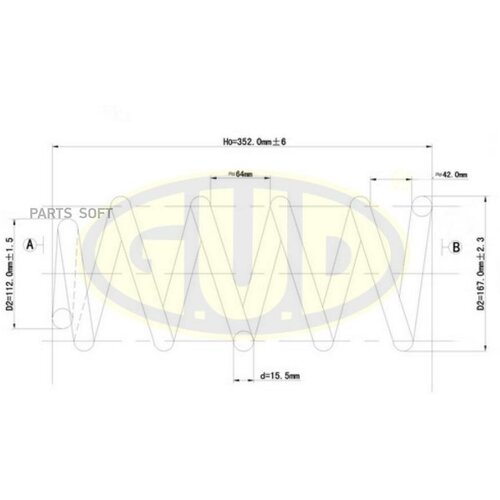 GUD GCS056832 пружина ПЕР MB Vito 2.0-2.3TD 96