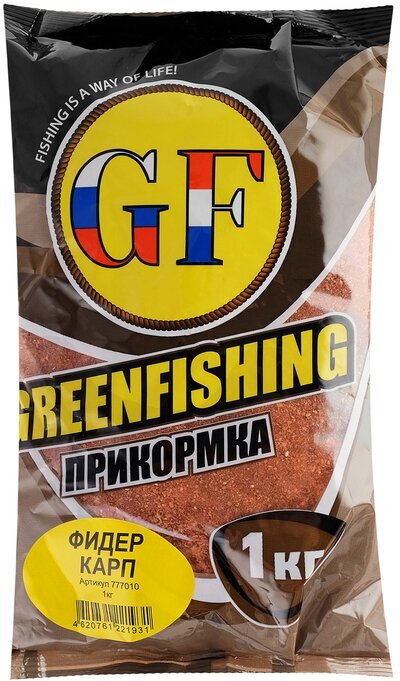 GREENFISHING Прикормка Greenfishing фидер GF карп 1 кг