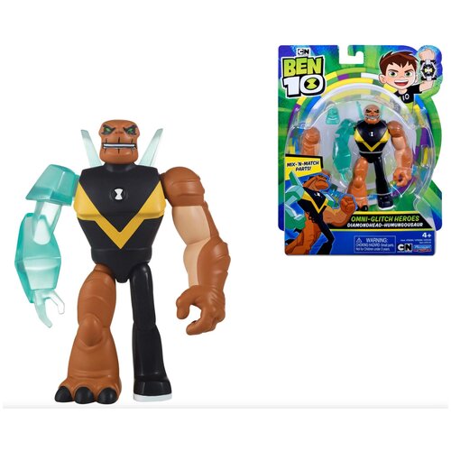 ben 10 ben 10 фигурка гумангозавр Фигурка Бен 10 Омниглюк Алмаз Гумангозавр Ben 10 Diamondhead-Humungousaur Omni-Glitch 76143