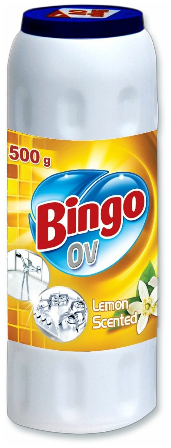 Порошок чистящий универсальный BINGO OV LEMON, с запахом лимона 500гр