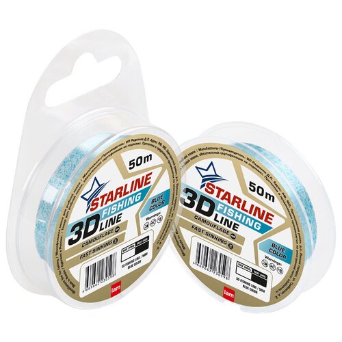 леска iam starline 3d fishing line 50m диаметр 0 28 мм голубой Леска IAM Starline 3D Fishing Line 50m, диаметр 0,30 мм Голубой