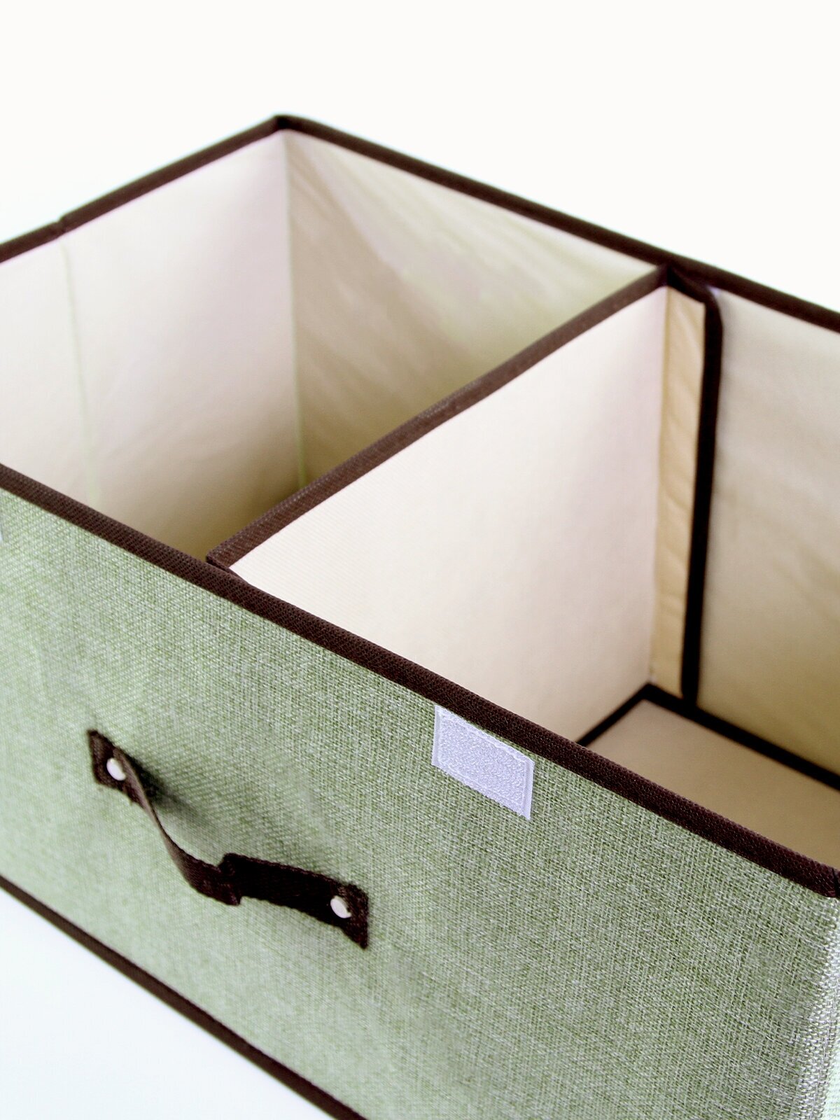 Короб для хранения вещей (49х28х24 см, зеленый) Hans&Helma ящик двухсекционный органайзер контейнер - фотография № 5