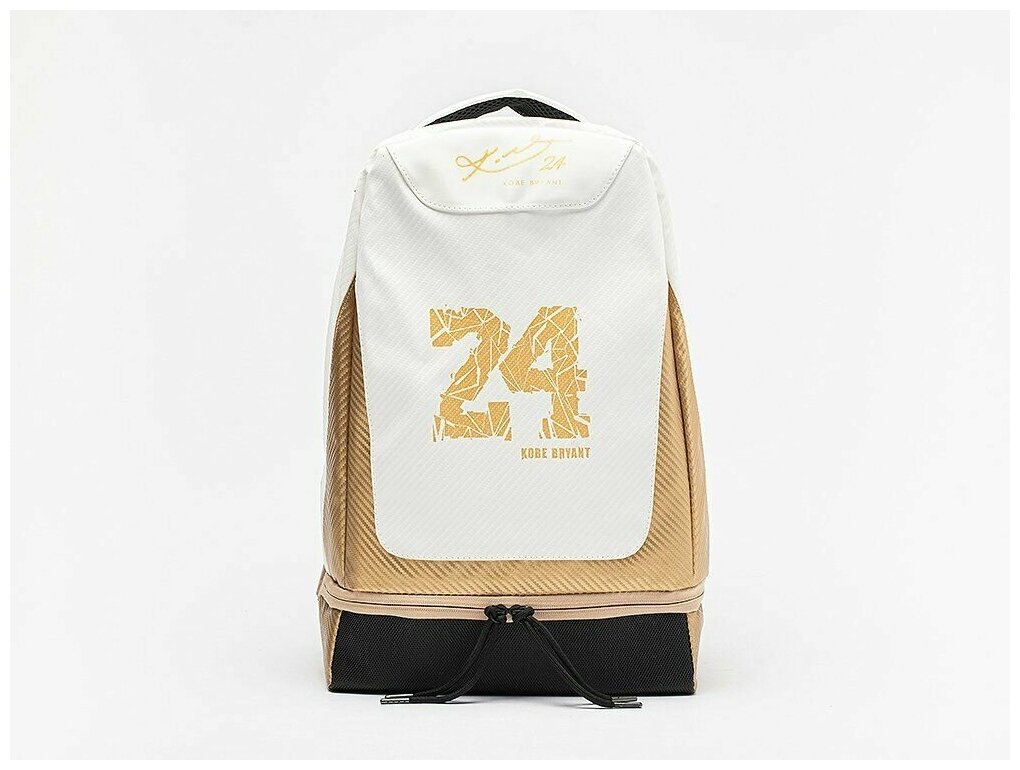 Рюкзак городской, рюкзак школьный, дорожный и спортивный KOBE BRYANT 24. Цвет белый С золотым