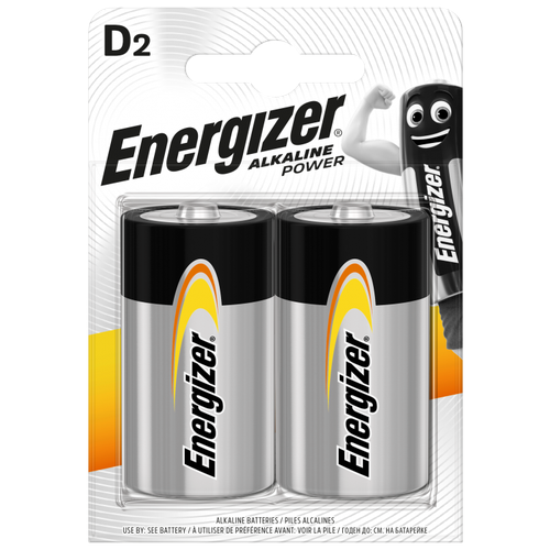 Батарейка Energizer Alkaline power LR20 D BL2 Alkaline 1.5V батарейка d energizer max d lr20 2 штуки e302306800 38980