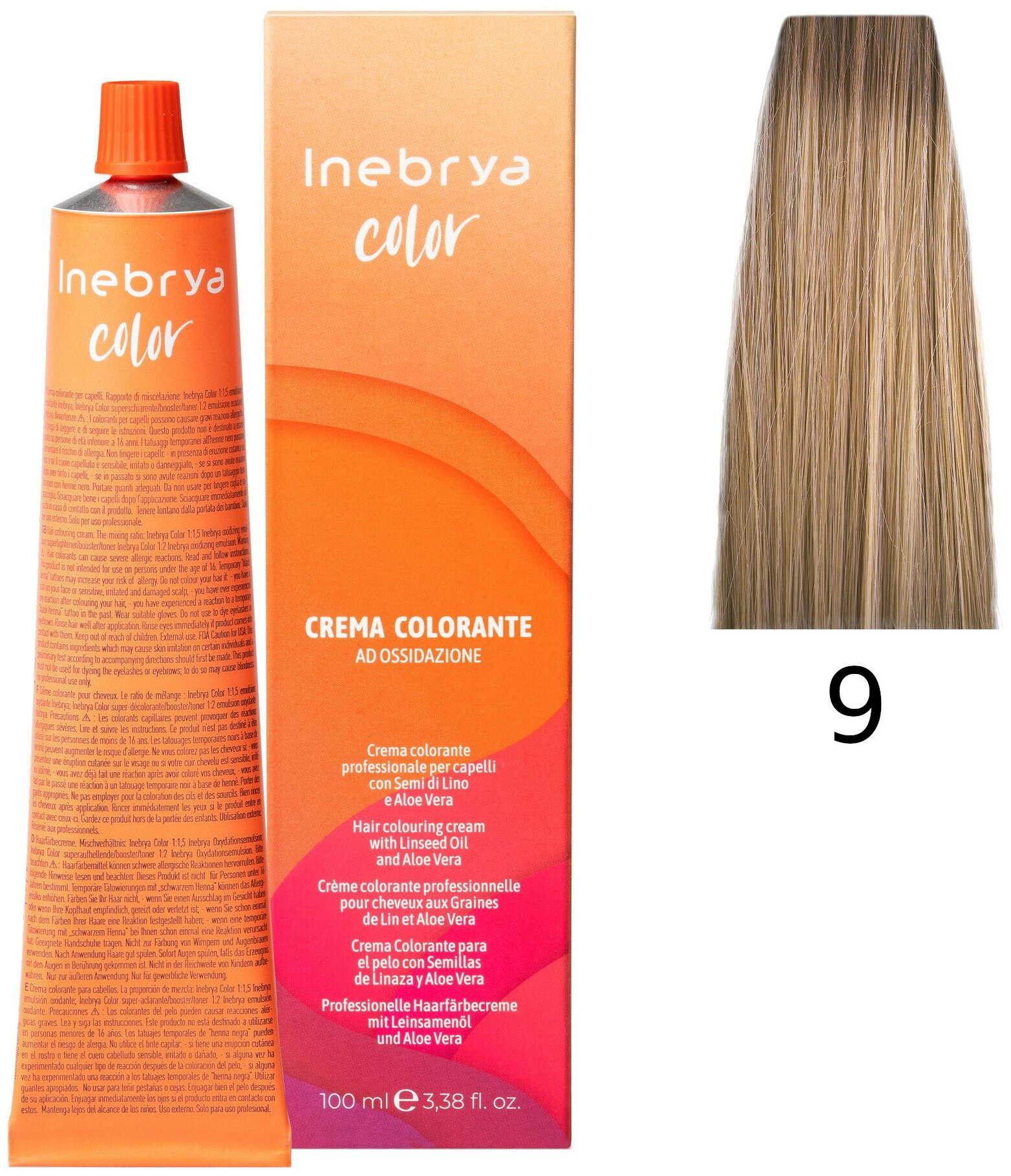 Крем-краска Inebrya Color Professional 9 Очень светлый блонд 100 мл