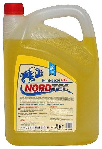 Антифриз NORDTEC арт. NORDTECANTIFREEZE40G12ЖЕЛТЫЙ5КГ