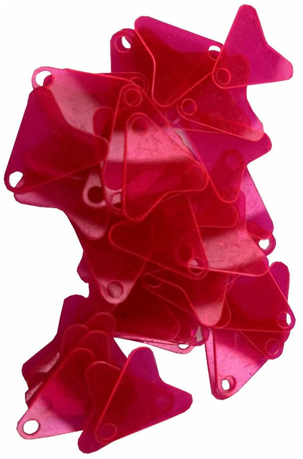 Пластиковый красный хвостик для блесен /Флажок хвостовик для рыбалки 50 шт
