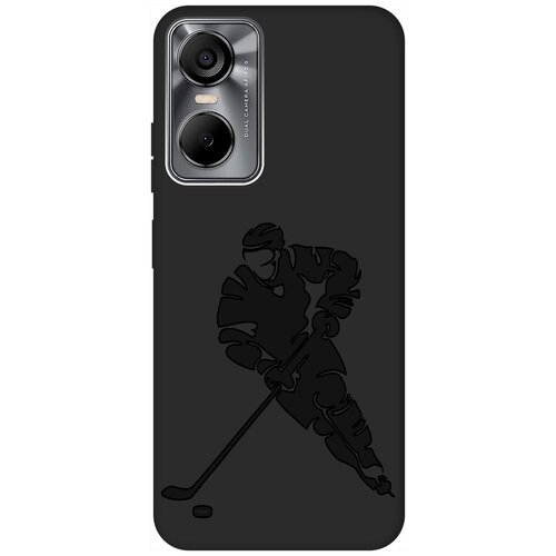 Матовый чехол Hockey для Tecno Pop 6 Pro / Техно Поп 6 Про с 3D эффектом черный матовый чехол formula для tecno pop 6 pro техно поп 6 про с 3d эффектом черный