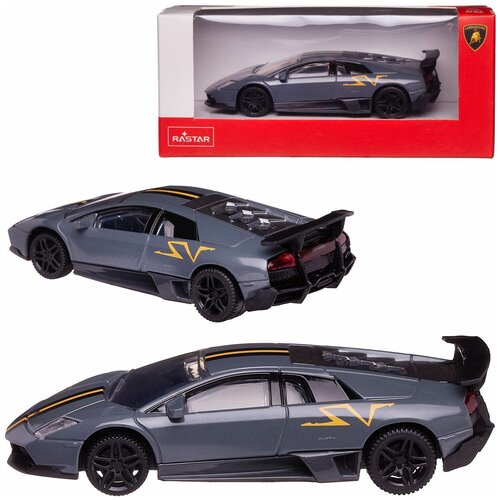 Машинка Rastar Murcielago LP 670-4 SV 1:43 Серая машина металлическая 1 43 scale lamborghini murcielago lp 670 4 sv цвет желтый