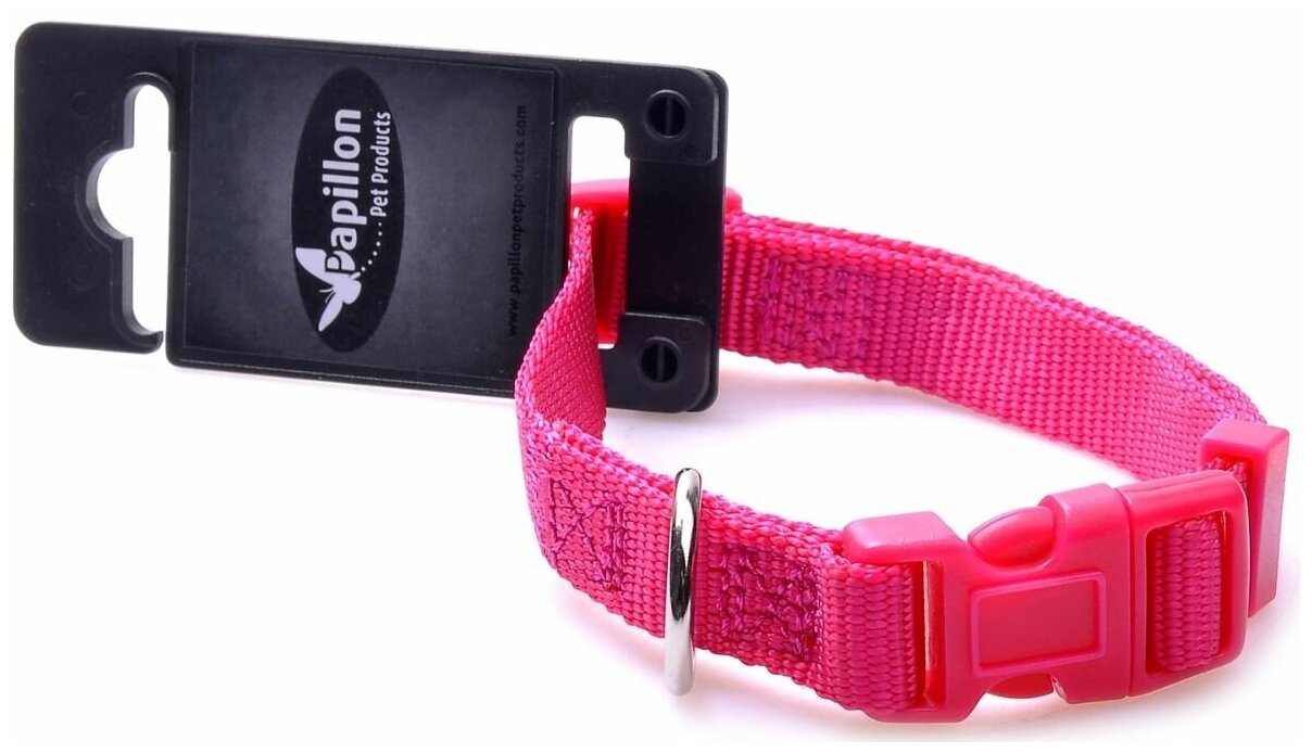 Papillon Нейлоновый ошейник 10мм-20-30см, розовый (Adjustable nylon collar, 10 mm x 20 - 30 cm, colour pink) 170205, 0,016 кг - фотография № 2