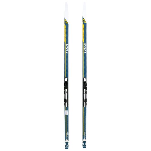 Беговые лыжи Tisa Top active с крепелениями, 179 см, желтый/синий