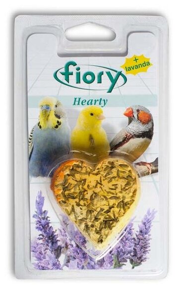 FIORY био-камень Hearty Big с лавандой в форме сердца для птиц 45 гр.